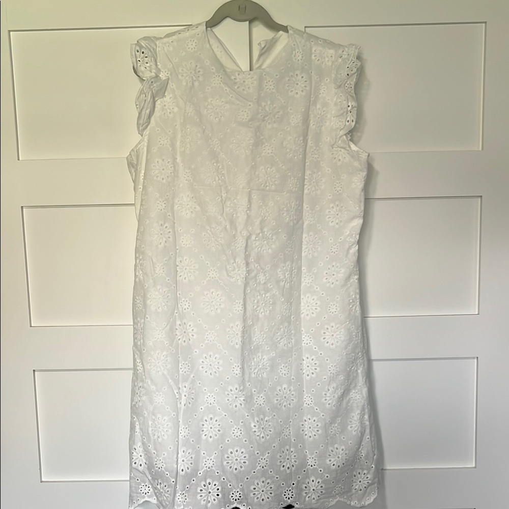 Elegant White Eyelet Dress